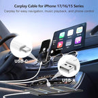 48W USB C Car Charger for iPhone 17 16 15 Pro Max, 48W Dual Port USB-C & USB-A Car Fast Charging Adapter, 2X3FT C to C Cable & A to C Carplay Cable for iPhone 17 16 15 Series/iPhone Air, iPad, Samsung