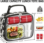 Lunch Box Kids Insulated Lunch Bag for Boys Girls Cute Reusable Lunch Tote Bag Waterproof Portable Thermal Lunch Box Kids for School Picnic Travel Cow Print