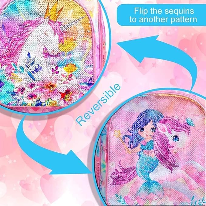 Kids Luggage for Girls, Unicorn Rolling Travel Carry on Suitcase for Toddler Children with Wheels(Pink)