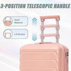 Kids Luggage Sets for Girls, 2 Piece Luggage Set, 20 Inch Rotating Wheel Suitcase with 14 Inch Cosmetic Case, Lightweight Hardshell Suitcase with 360° Spinner Wheels for Travel (Pink)