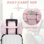 WOLT Small Gym Bag for Women, 14 inch Lightweight Gym Duffle Bag with Wet Compartment Quilted Tote for Sports Workout, Pink