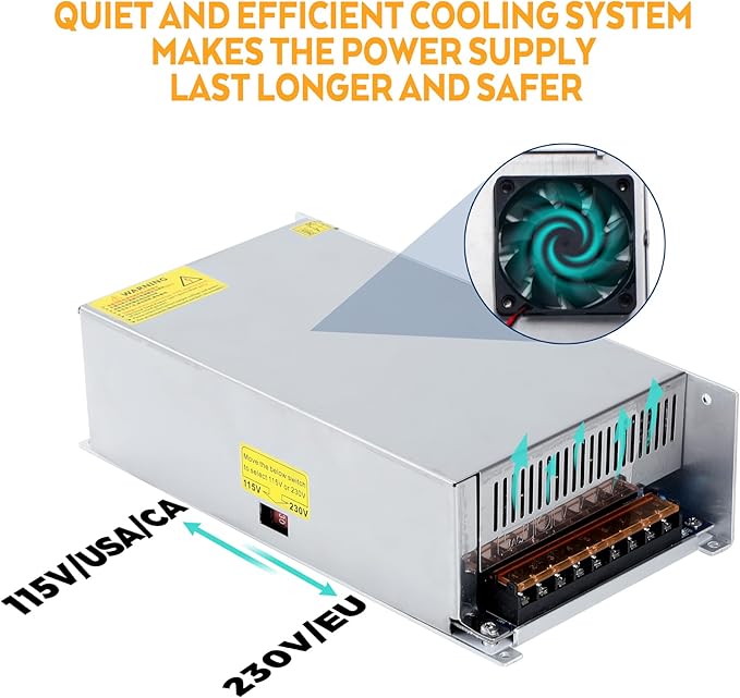12V 100A 1200W DC Switching Power supply Adapter PSU AC-DC 12Volt Industrial Transformer Converter 0-80/50amps LED drive Lamp Meter Semiconductor Motor Pump Winch Stereos Amplifier Fan SMPS 110V/220V