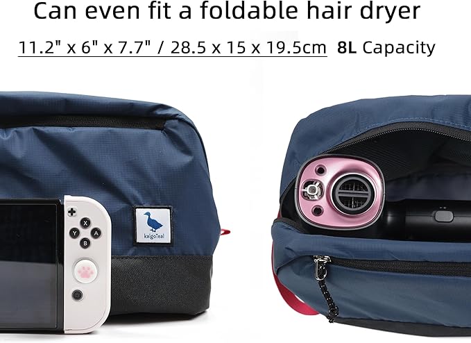 Travel Toiletry Bag 8L, Large Packing Cube with Waterproof TPU Wet/Dry Compartment