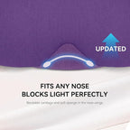 Mavogel Cotton Sleep Eye Mask - Breathable Light Blocking Sleep Mask, Soft Comfortable Night Eye Mask for Men Women, Eye Cover for Travel/Sleeping/Shift Work, Includes Travel Pouch (Purple)
