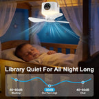 Portable Camping Fan with Lights,LED Hanging Ceiling Fan With Remote&Timer, 9.25" Wireless Rechargeable Tent Fan,4 Speeds&Brightness for Canopy, Beach, RV, Car, Camper,Outdoor,Indoor