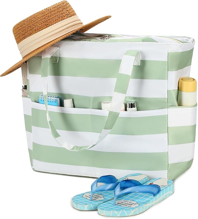 Bluboon Waterproof Beach Tote Pool Bags for Women Ladies Extra Large Carry On Bag With Wet Compartment for Weekender Travel