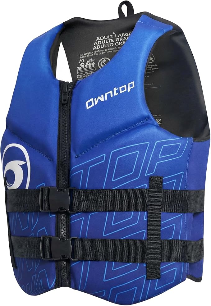 Owntop Swim Vest Adult Water Sport Vest Neoprene Floaties for Swimming, Boating, Kayaking, Fishing | Adjustable Zipper Dual Buckle Foldable Buoyancy Jacket