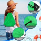 PLULON 6 Pcs Drawstring Bags Bulk Green Drawstring Backpack String Backpack Cinch Sack Sport Gym Bags for Yoga Traveling Outdoor Sports