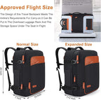 Lumesner Carry on Travel Backpacks, Extra Large 40L Flight Approved Bag for Men & Women,Expandable Suitcase Backpack With 4 Packing Cubes,Water Resistant Luggage Daypack Business Weekender Bag, Black