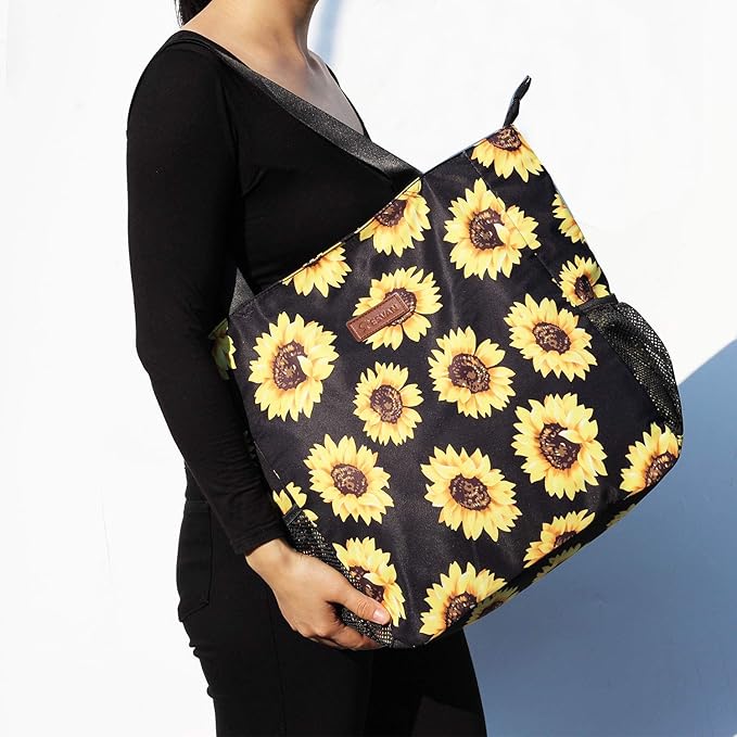 Original Floral Water Resistant Large Tote Bag Shoulder Bag for Gym Beach Travel Daily Bags Upgraded