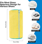 Shoe Washing Machine Bag, Reusable Laundry Shoe Bag for Washer and Dryer, Sneaker & Tennis shoe laundry bag, Ykk Zipper Multi-Functional Shoe Cleaning Bag (1PCS + 1PCS Yellow)