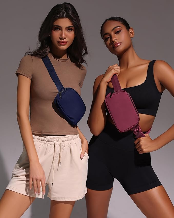 YOSHUYUKI Fanny Pack Crossbody Bag Trendy Waterproof Small Cross Body Purse for Women Men Fashion Waist Packs Mini Belt Pouch Chest Bum Hip Bag Lulu Dupes for Travel Vacation Running True Navy