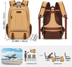 Tzowla Canvas Laptop Backpack, Bag for Men Women,Travel Work Rucksack Fits 17.3 Inch Laptop, Large Capacity Bookbag(Yellow)