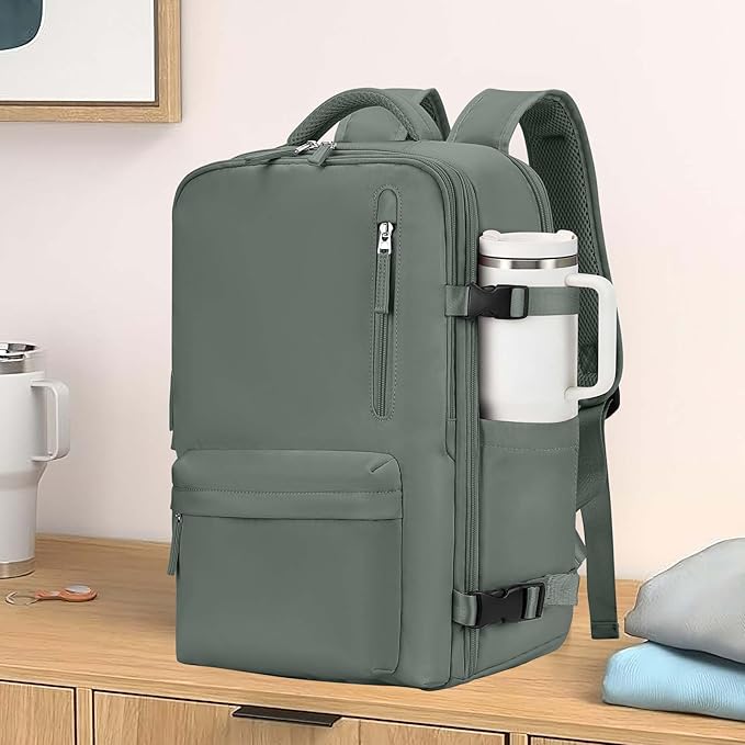Large Travel Backpack for Women Men Airplanes Carry On Laptop Waterproof Hiking Backpack Person Item Flight Approved Outdoor Sports Rucksack Casual DaypackMochila De Viaje Gym traveling bag Green