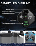 2026 Upgraded Portable Shower with Heater for Camping, 6000mAh Rechargeable Camping Shower Pump with LED Display, 3 Spray Modes 5 Gal Foldable Bucket, Outdoor Shower for Travel RV Pet Bath Car Washing