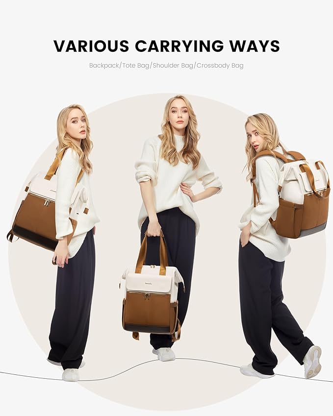 LOVEVOOK Laptop Backpack for Women, 15.6 Inch Work Laptop Bag with USB Port, Fashion Teacher Nurse Backpack Purse, Waterproof Travel Computer Backpack with Organizer Bag, 2PCS
