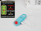 135dB Rechargeable Mutual SOS Paging Personal Alarm Non Slip Grip Keychain Siren for Women. Built-in Ultra-Bright Flashlight. Emergency Alerts Loud Sound Hiking Bear Alarm. Aqua