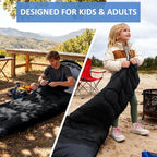 oaskys Camping Sleeping Bag - 3 Season Warm & Cool Weather - Summer Spring Fall Lightweight Waterproof for Adults Kids - Camping Gear Equipment, Traveling, and Outdoors