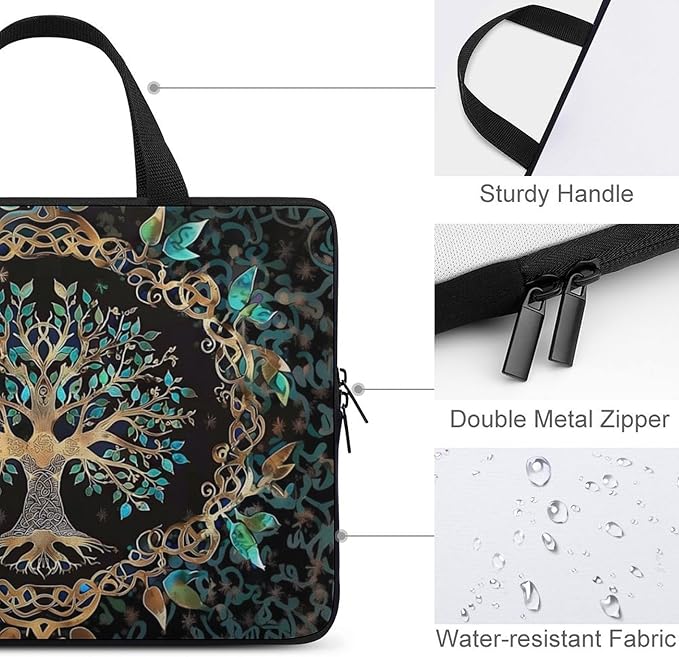 Tree of Life Bohemian Laptop Bag Laptop Case Computer Messenger Bag with Adjustable Shoulder Strap