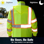 High Vis Reflective Safety Rain Jacket for Men, Class 3 Hi Vis Rain Gear for Construction Workers (Yellow,2XL/3XL)