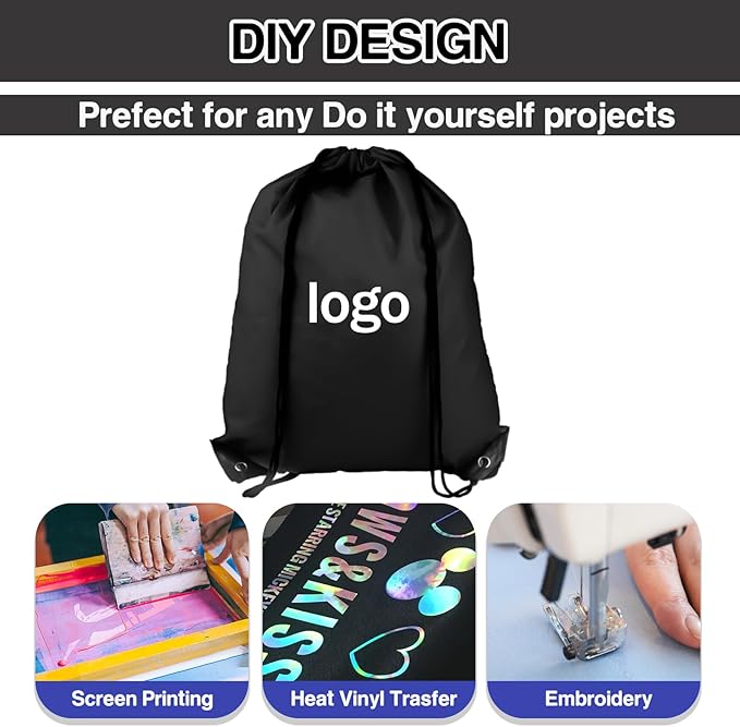 Drawstring Backpack 40Pcs Drawstring Bags, Draw String Back Bag Drawstring Bags Bulk for Sports, Gym, Travel, Swimming, Beach (6 Colors)