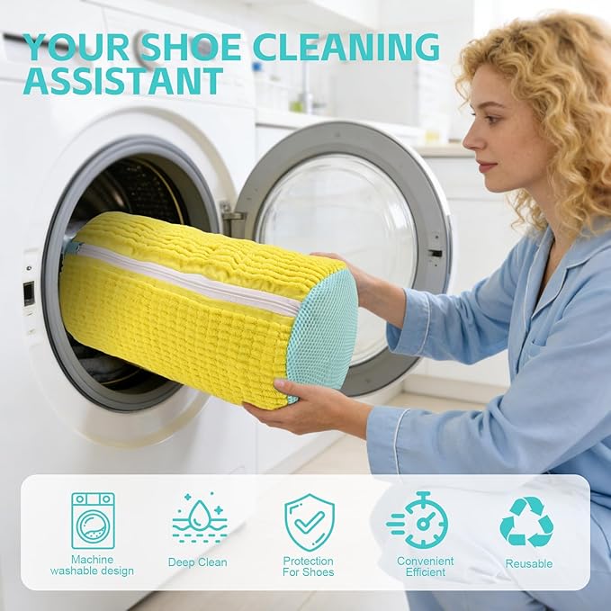 Shoe Washing Machine Bag Reusable Sneakers Tennis Shoe Cleaning Bags for Washing Machine and Dryer, Delicates Laundry Bags for Lingerie, Socks and More
