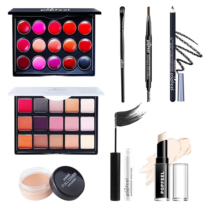 FantasyDay All in One Professional Makeup Kit for Women Girls Holiday Makeup Gift Sets Xmas Essential Bundle Include Eyeshadow Palette Lipstick Blush Concealer Eyeliner Mascara Brush Eyebrow Pencil