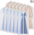 60'' Garment Bags Dress Bag for Storage (Set of 12) Dust-Proof Suit Protector Cover Bag with Zipper for Long Dresses, Suit, Coat Closet Clothes Storage