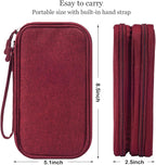 CAAORDKSO Electronic Organizer Travel Case, Cord Organizer Travel Cable Organizer Bag, Tech Pouch Accessories Carry Storage for Travel Essentials, Backpack, Business, Daily Commute (Wine Red,Large)