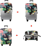 WUJIAONIAO Travel Luggage Cover Baggage Suitcase Cover Protector Skins 18-32 Inch (Flower flamingo, S (for 18-20 inch luggage))