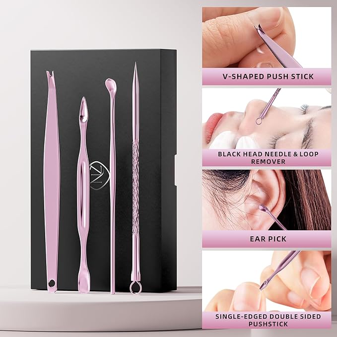 ZIZZON Professional Nail Care Kit, 12-Piece Manicure & Pedicure Grooming Set with Travel Case, Stainless Steel Nail Clippers, Cuticle Trimmer & Beauty Tools, Portable Gift Set(Pink)