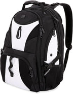 SWISSGEAR 1900 ScanSmart TSA Laptop Backpack Fits 17 Inch Laptop with RFID Protection and Tablet Pocket, White/Black, 19-Inch