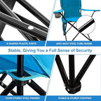 Camping Chair 2 Pack Portable Folding Chair, Supports 300lbs, Lightweight Stable Outdoor Chair for Camping Hiking Fishing Beach Travel Picnic, Compact Collapsible Camping Seat, Bright Blue