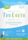 Tru Earth Compact Dry Laundry Detergent - Up to 128 Loads (64 Sheets) - Paraben-Free - Original Eco-Strip Liquidless Detergent, Travel - Fresh Linen | Packaging May Vary