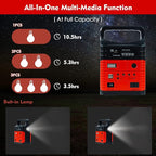 Solar Generator - Portable Power Station for Emergency Power Supply,Portable Generators for Camping,Home Use&Outdoor,Solar Powered Generator With Panel Including 3 Sets LED Light (Red Color)