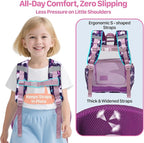 Bagseri Clear Backpack for Girls - 15 Inch Heavy Duty Kids Clear Bookbag for Kindergarten to Grade 2, Transparent School Bag with Reflective Strip, Fits Folders, Deep Purple Unicorn