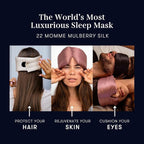 DROWSY Silk Sleep Mask - Face-Hugging, Padded Cocoon for Luxury Sleep in Total Darkness - 100% Pure Mulberry Silk, Skin-Hydrating & Adjustable (Midnight Blue)