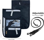 Travel Neck Wallet, RFID Blocking Passport Holder with Adjustable Neck Strap for Men and Women to Keep Cash, Credit Cards and Travel Documents Safe - Black