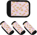 Christmas Cookies 4 Pack Neoprene Suitcase Wraps, Luggage Handle Wraps with ID Tag, Non-Slip Suitcase Handle Covers for Travel, Bag Strap Pad