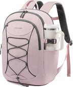 LOVEVOOK Mens Backpack with Giant Tumbler Holder Pocket,15.6 Inch Everyday Laptop Backpack Commuter Travel Work Computer Bag for Women,Waterproof Hiking College Teacher Back Pack Casual Daypack,Pink