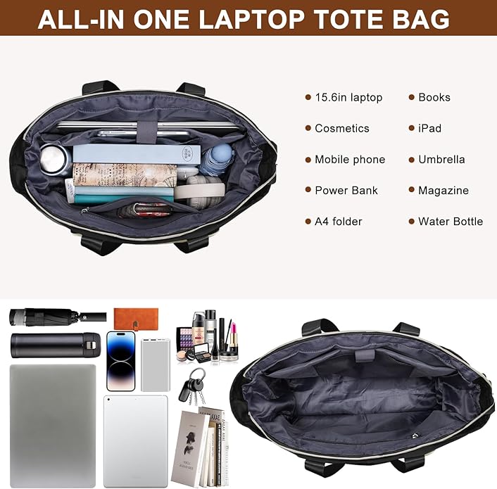Teacher Tote Bag for Women 15.6in Laptop Bag Work Bags for Women Nurse, Large Utility Shoulder Tote Handbag