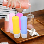 Silicone Travel Bottles 4pcs Refillable Lotion Dispenser Set Squeezable Toiletry Containers for Travel Bathroom Shampoo Conditioner Storage