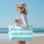 Becokan Beach Bags for Women Large Waterproof Beach Tote Bag Zipper Beach Bags Waterproof Sandproof Swim Pool Bag Large Tote