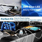 USB C Car Charger, KYOHAYA 2Pack 90W 4-Port Dual USB-C & USB-A Car Power Cigarette Lighter PD/QC3.0 Type C Car Carplay Charger Fast Charging for iPhone 17 17 Pro 16 15 14 13 12 11/Galaxy S26 S25/Pixel