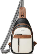 LATMAP 7L Sling Bag For Women Men Backpack Fanny Pack Crossbody Chest Travel Shoulder Belt Bags Purse Handbag PU Leather