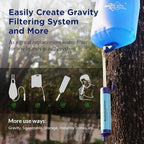 Membrane Solutions Straw Water Filter S1, NSF/ANSI 42&372&401 certificated, Survival Filtration Portable Gear, Emergency Preparedness, Supply for Drinking Hiking Camping Team Family Outing