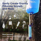Membrane Solutions Straw Water Filter S1, NSF/ANSI 42&372&401 certificated, Survival Filtration Portable Gear, Emergency Preparedness, Supply for Drinking Hiking Camping Team Family Outing