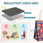 iknoe Insulated Lunch Bag for Women & Adults, 9L Foldable Wide-Open Cooler Bag with Pockets, Leakproof & Portable, for Picnic, Office, Beach(Blue flower)