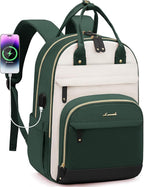 LOVEVOOK Backpack for Women,Laptop Backpack Women,Fits 17 Inch Laptop Bag,School Backpacks,Fashion Travel Work Anti-theft Bag,Waterproof Business Computer College Backpack Purse,Beige-Green-Black