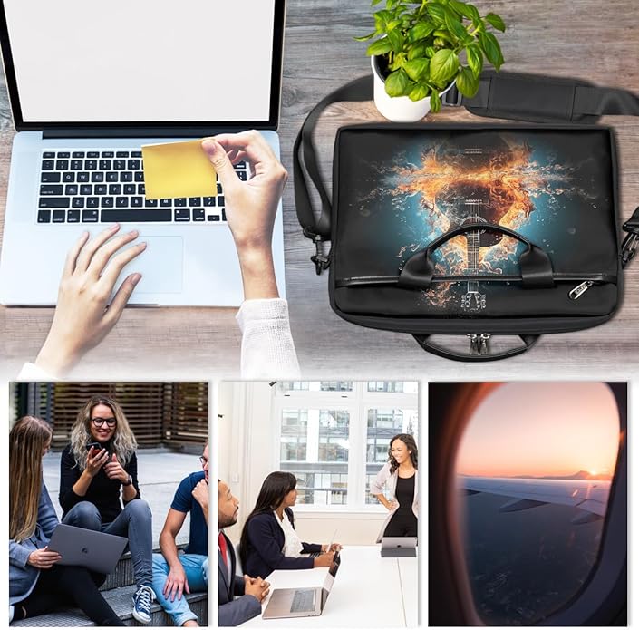 Laptop Shoulder Bag for Women Men, Waterproof Computer Case Messenger Bag Briefcase for Business Office Travel